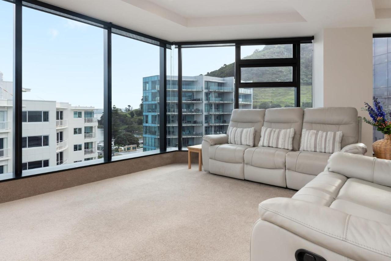 Apartmán Superb Elevated Views Of Harbour With Heated Pool, Gym & Parking Mount Maunganui Exteriér fotografie